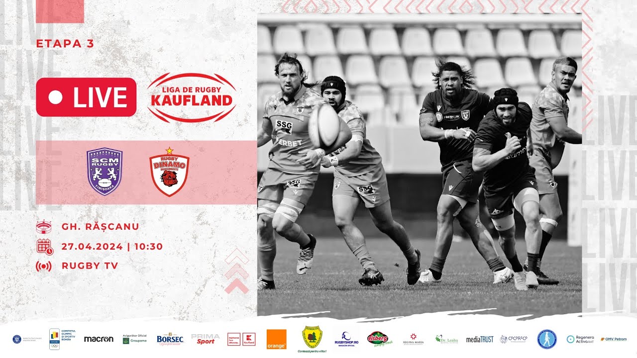 🏉 Liga de Rugby Kaufland: SCM USV Timișoara vs CS Dinamo
