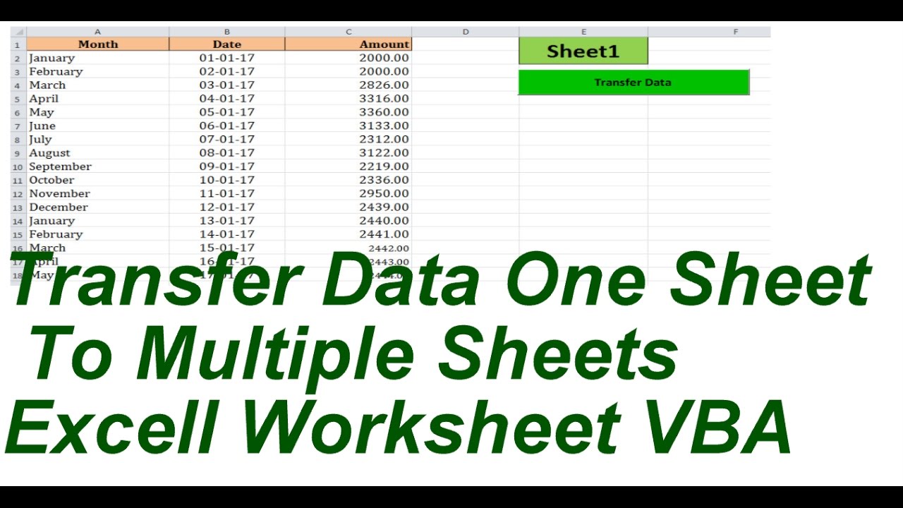 Transfer Data One Sheet TO Multiple Sheets Excell VBA