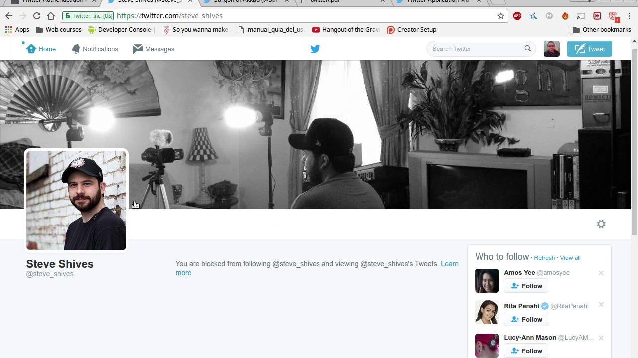#BlockedBySteve R and twitteR package