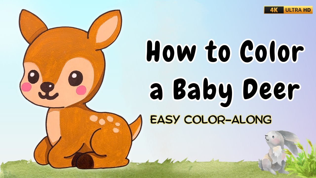 How to Color a Baby Deer | Easy Color-Along for Kids