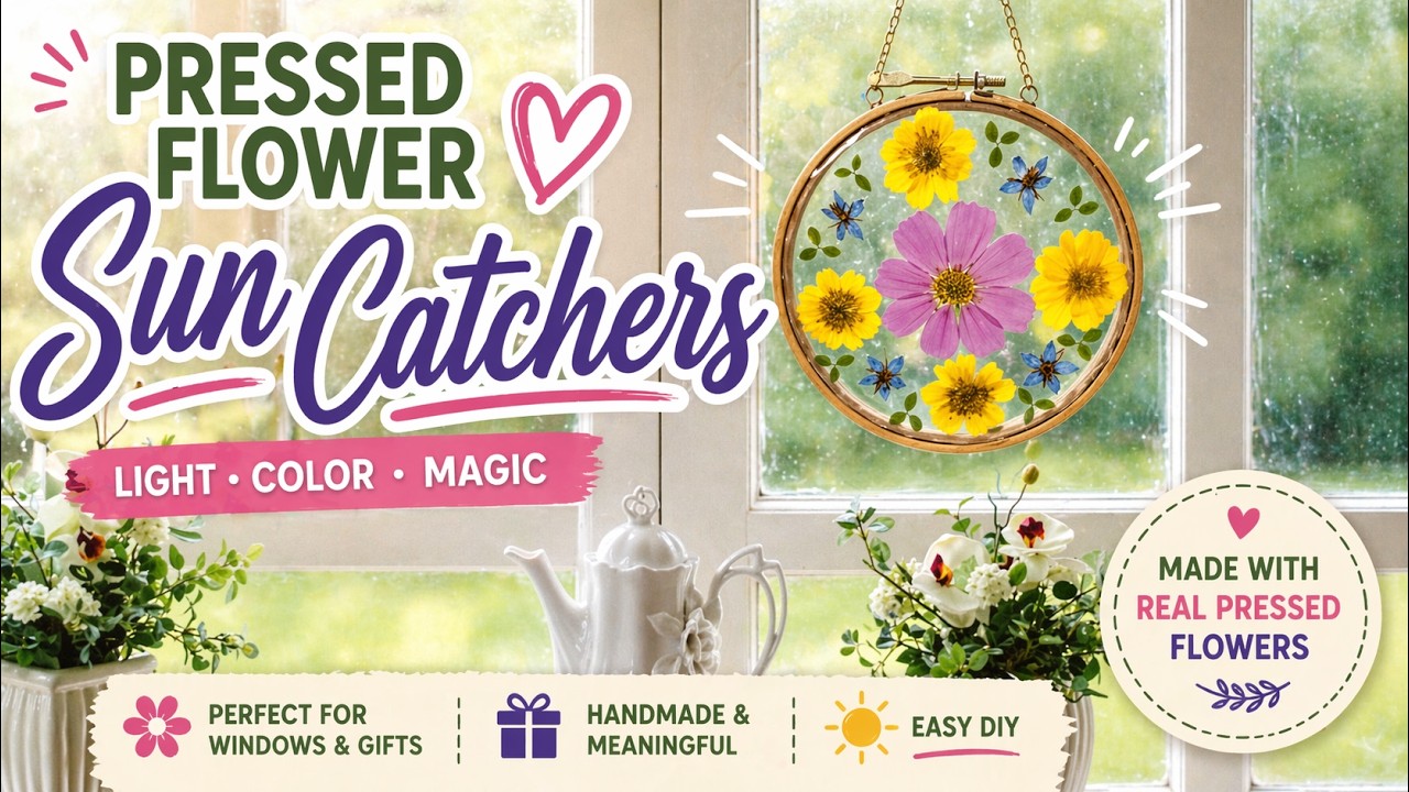 Pressed Flower Sun Catchers