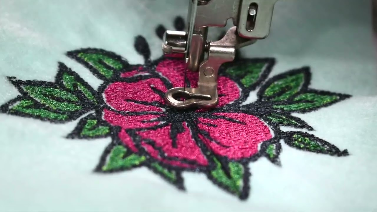 SewArt - Stitching out a Digitized Design with Commentary at the End