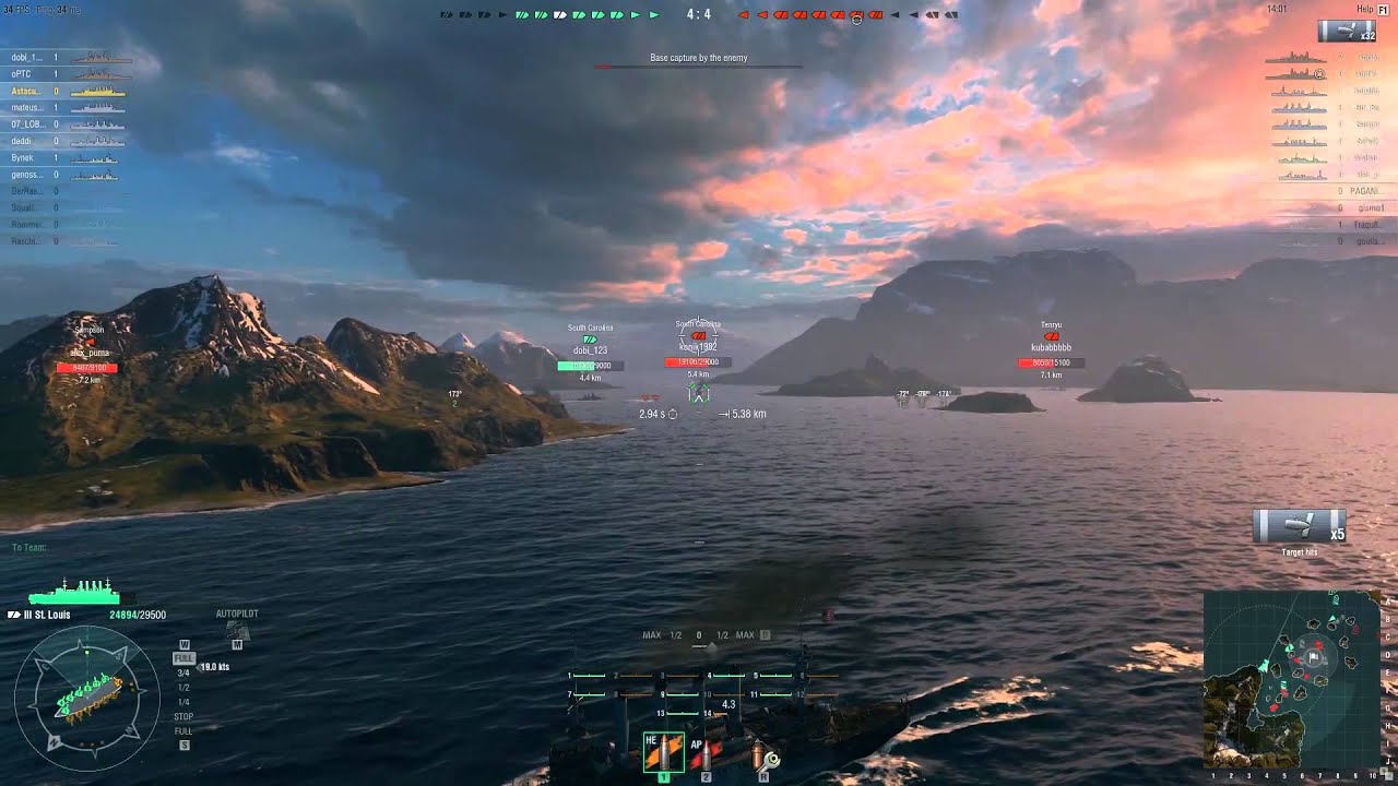 World Of Warships - St. Louis - Big Race - Encounter Battle
