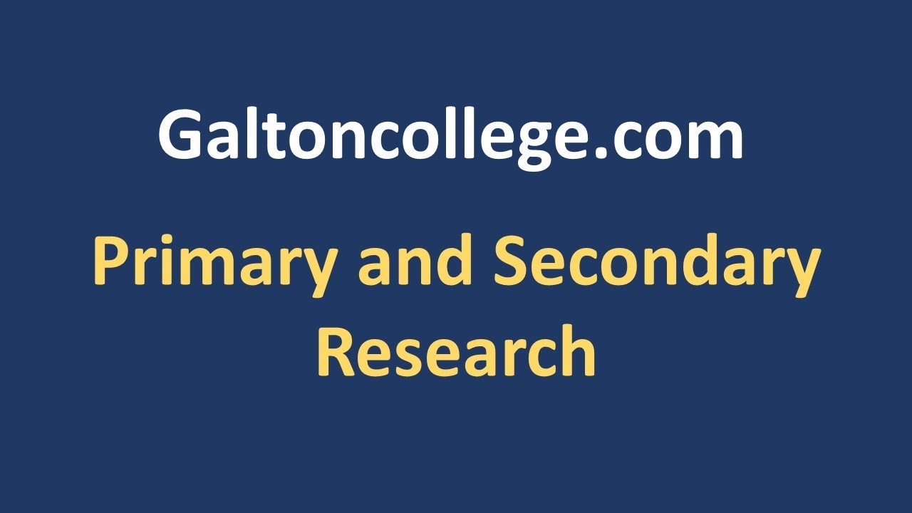 Primary and Secondary Research