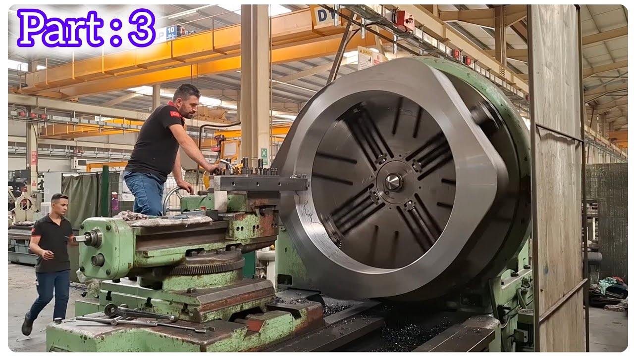 1900 x 300 mm Flange processing | hydraulic cylinder manufacturing process 2000 tons | PART:3 
