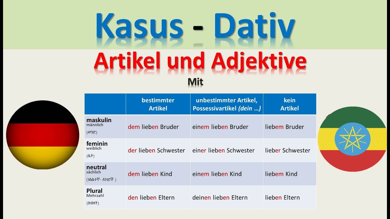 ጀርመንኛ - አማርኛ | German - Amharic | Kasus - Dativ