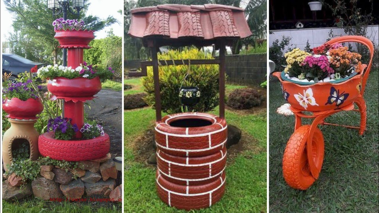 IDÉIAS DE DECORAÇÃO DE JARDIM COM PNEUS! MUITA INSPIRAÇÃO!!!