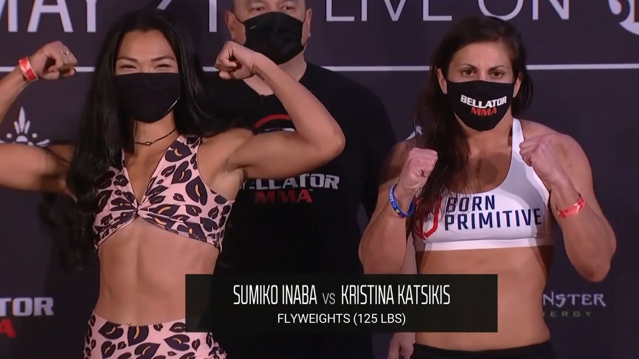 Sumiko Inaba vs. Kristina Katsikis - Weigh-in Face-Off - (Bellator 259: Cyborg vs. Smith 2)