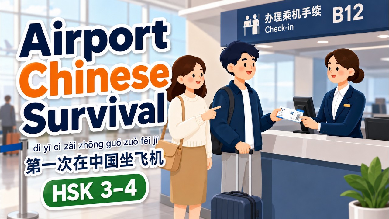 First Time Flying in China? 8 Airport Chinese Phrases | 坐飞机必学中文（HSK 3&ndash;4）