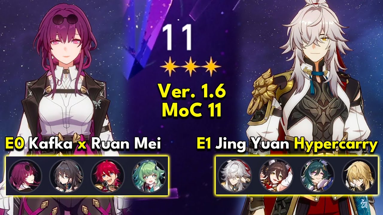 E0 Kafka x Ruan Mei & E1 Jing Yuan Hyper | Memory of Chaos Floor 11 3 Stars | Honkai: Star Rail 1.6