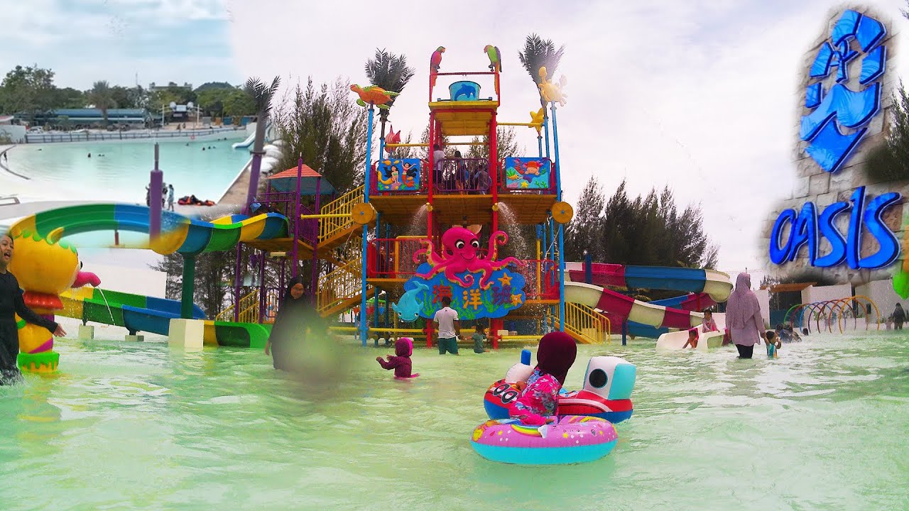 Oasis Waterpark Batam, Wahana Air terbaru dan viral di Batam, Ada Kolam Ombak nya lho !