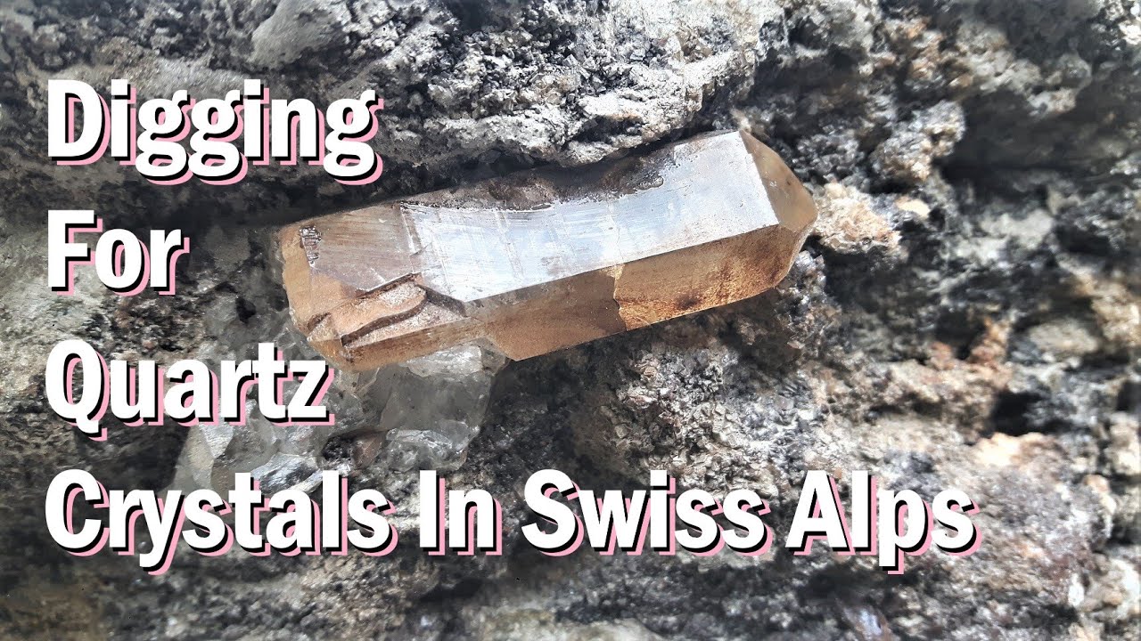 Bergkristal & anataas kristallen zoeken in Graubünden, Zwitserland