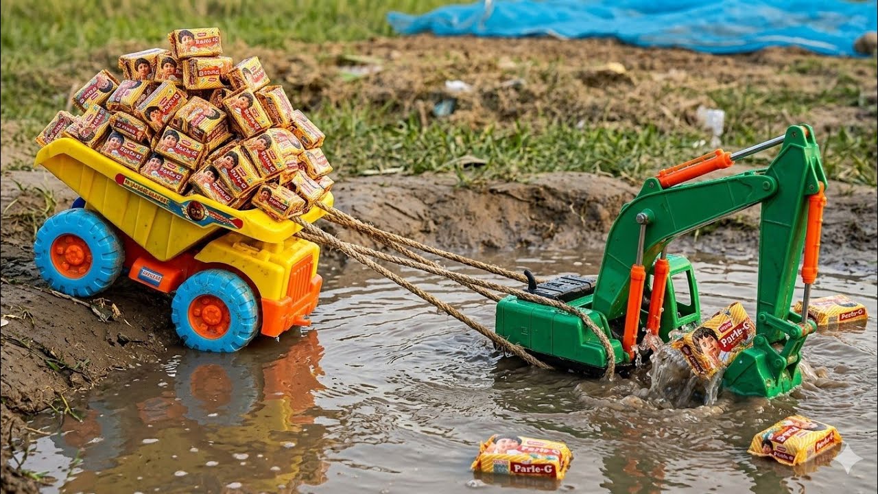 creative mini toy making mini tractor diy project diy construction toys JCB loading sant TATA Truck