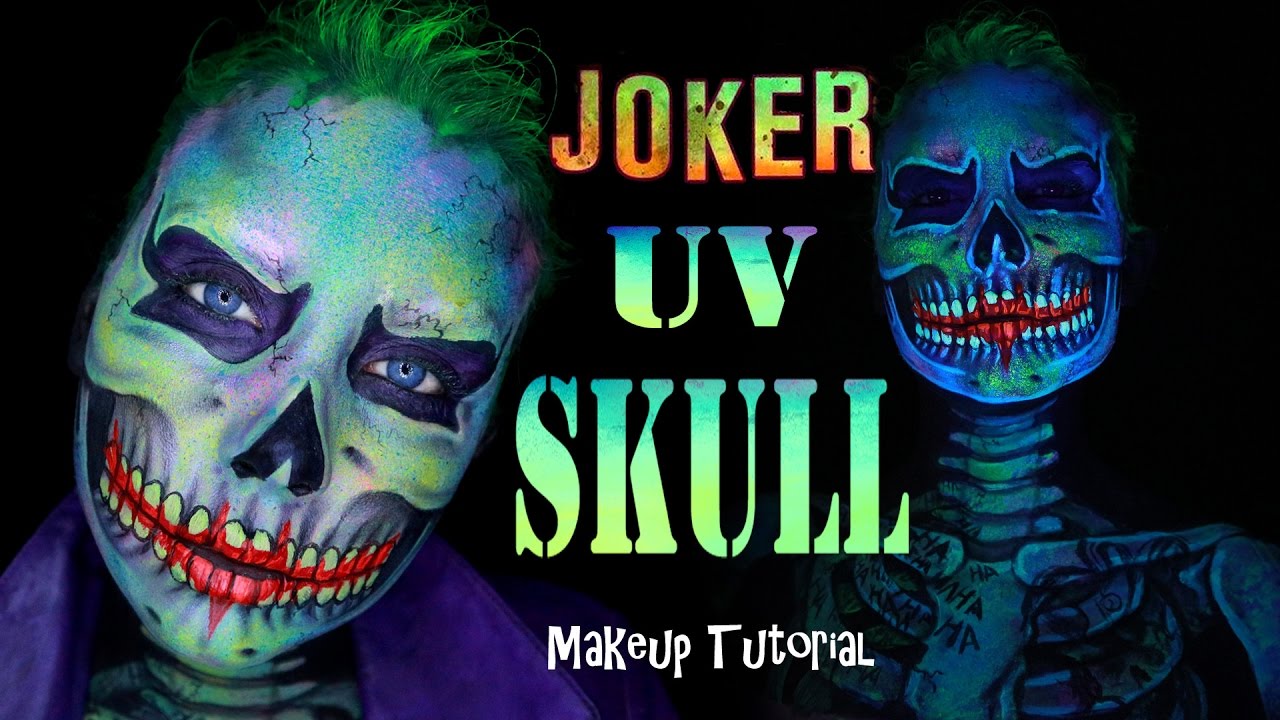 Joker Skull Makeup Tutorial + UV makeup tutorial