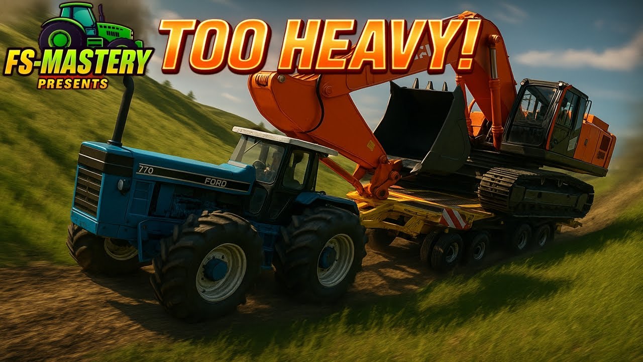 IMPOSSIBLE LOAD! 🚛 Excavator Too HEAVY for the Mountain  Farming Simulator 25