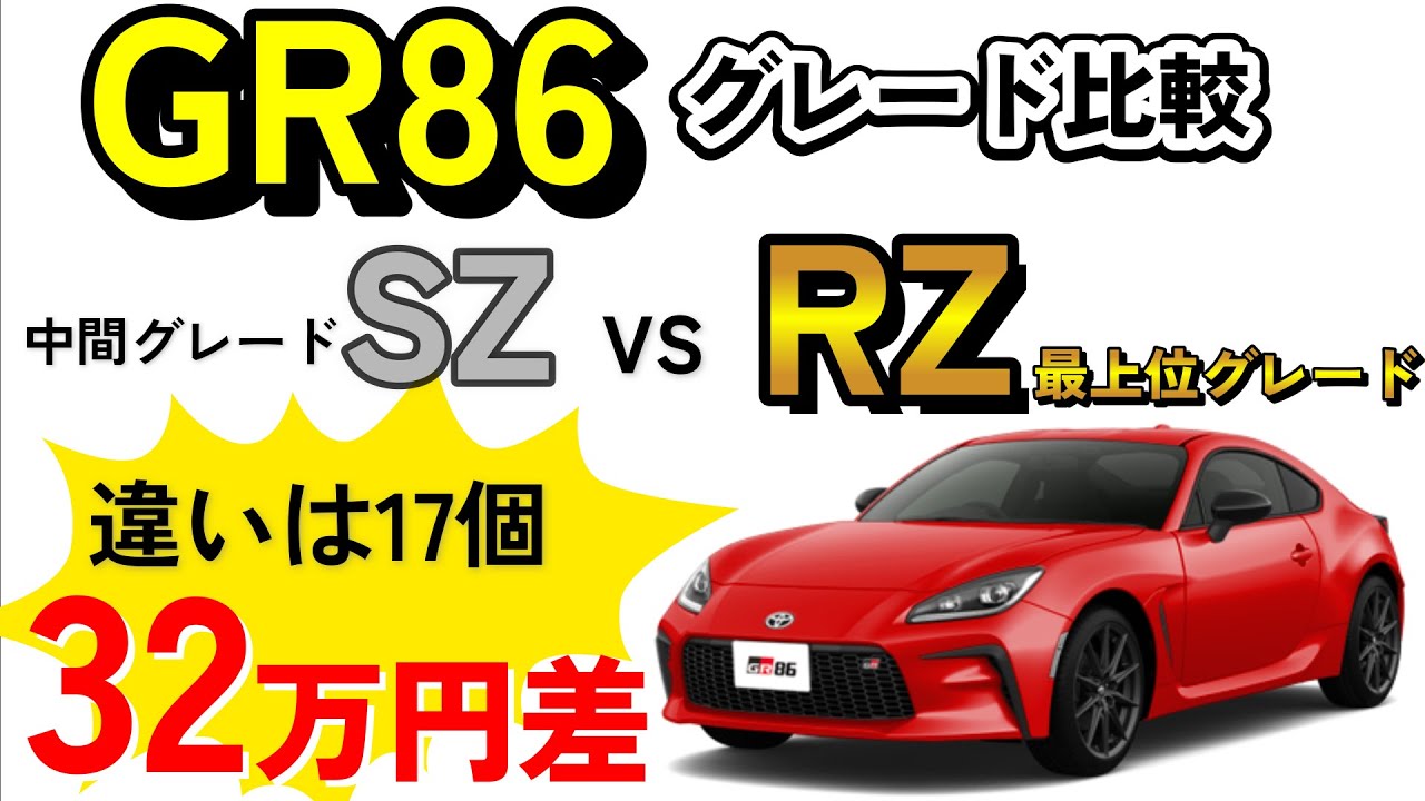 【D型】違いは17個！GR86の最上位RZと中間SZを徹底比較