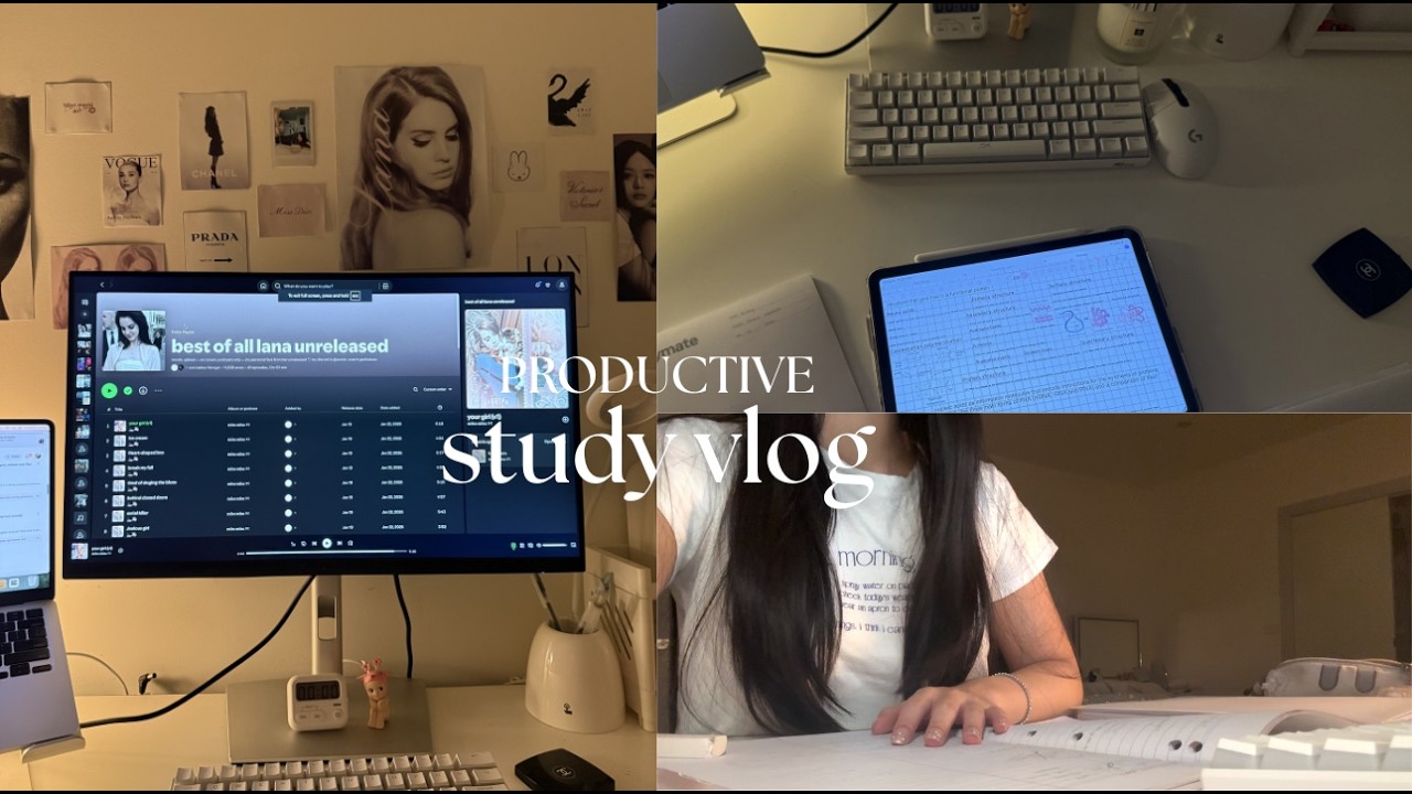 STUDY VLOG│productive, motivation, note taking, weekend studying