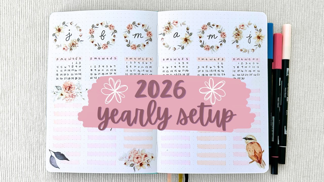 Ежегодный ежедневник Bullet Journal на 2026 год 🌸 быстрая и простая настройка 🌸 планируйте вместе...