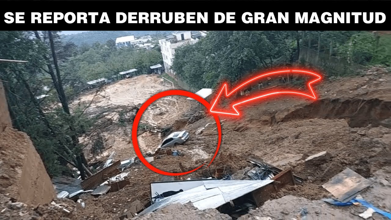 FUERTES LLUVIAS PROVACAN UN DERRUMBE EN SAN JUAN ATITÁN, GUATEMALA