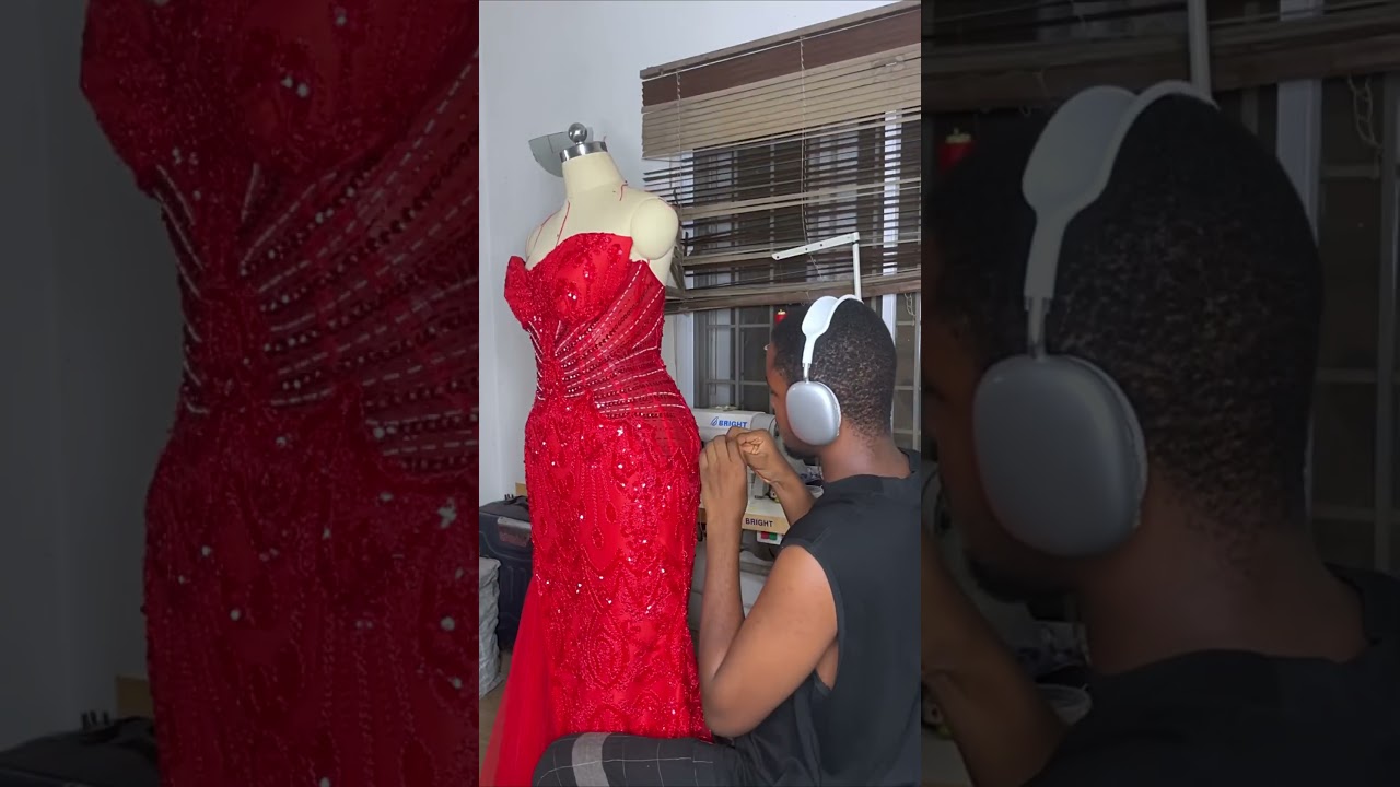 THE ART OF EMBELLISHMENT #behindthescenes  #fashiondesigner #sewing #embellishments #beading