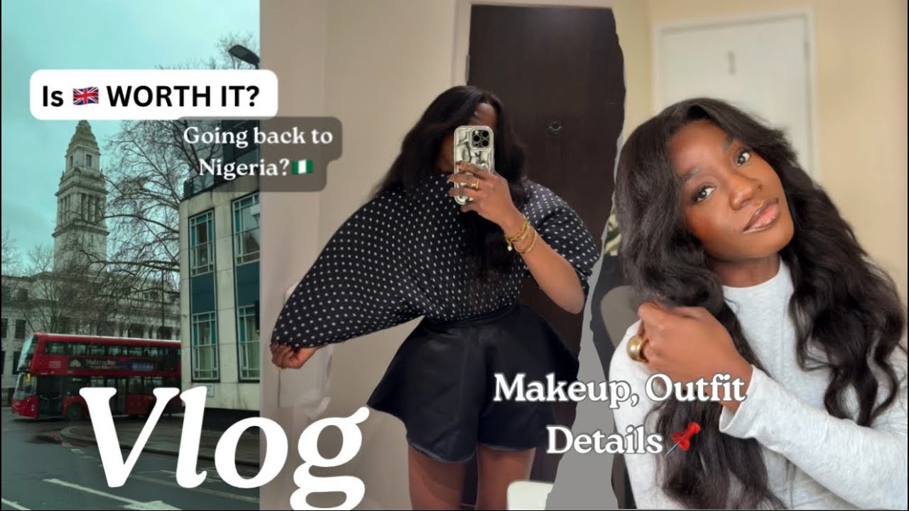 OUTFIT  VLOG/ IS THE UK WORTH IT? /BLACKGIRL SOFT GLAM MAKEUP / FOR DARK SKIN / FIKKYPEARL