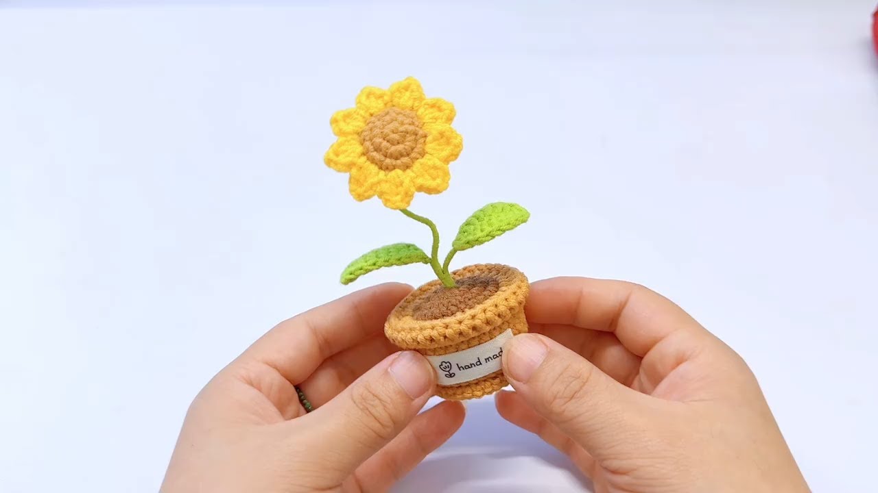 Crochet Sunflower in a Pot Easy DIY Tutorial for a Forever Blooming Gift