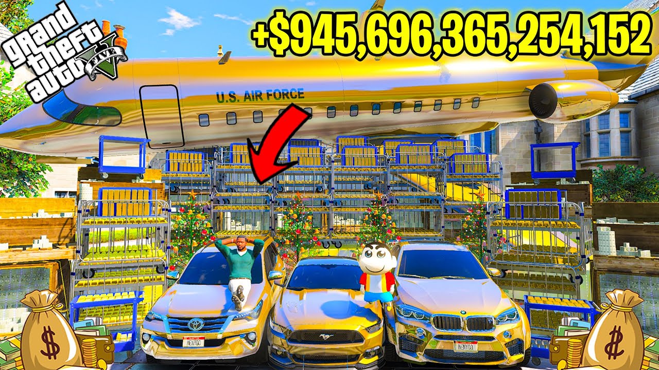 FRANKLIN PUNCH ANYTHING BECOME GOLD || EVERYTHING IS FREE IN GTA 5 !
