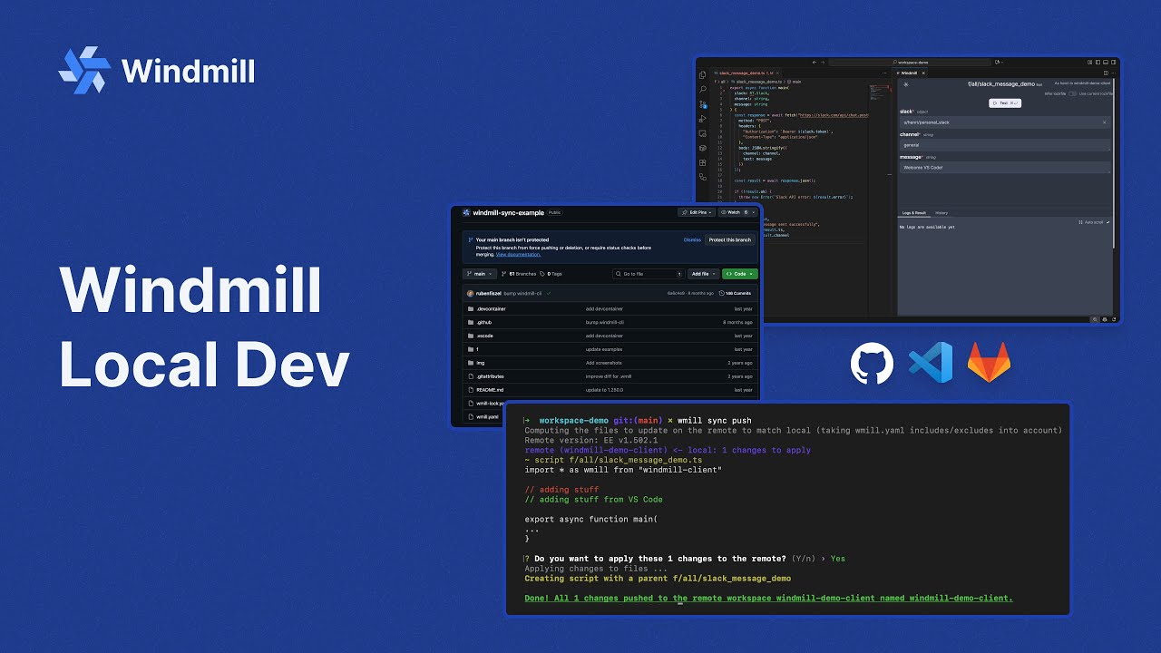 Демонстрация Windmill.dev — локальная разработка