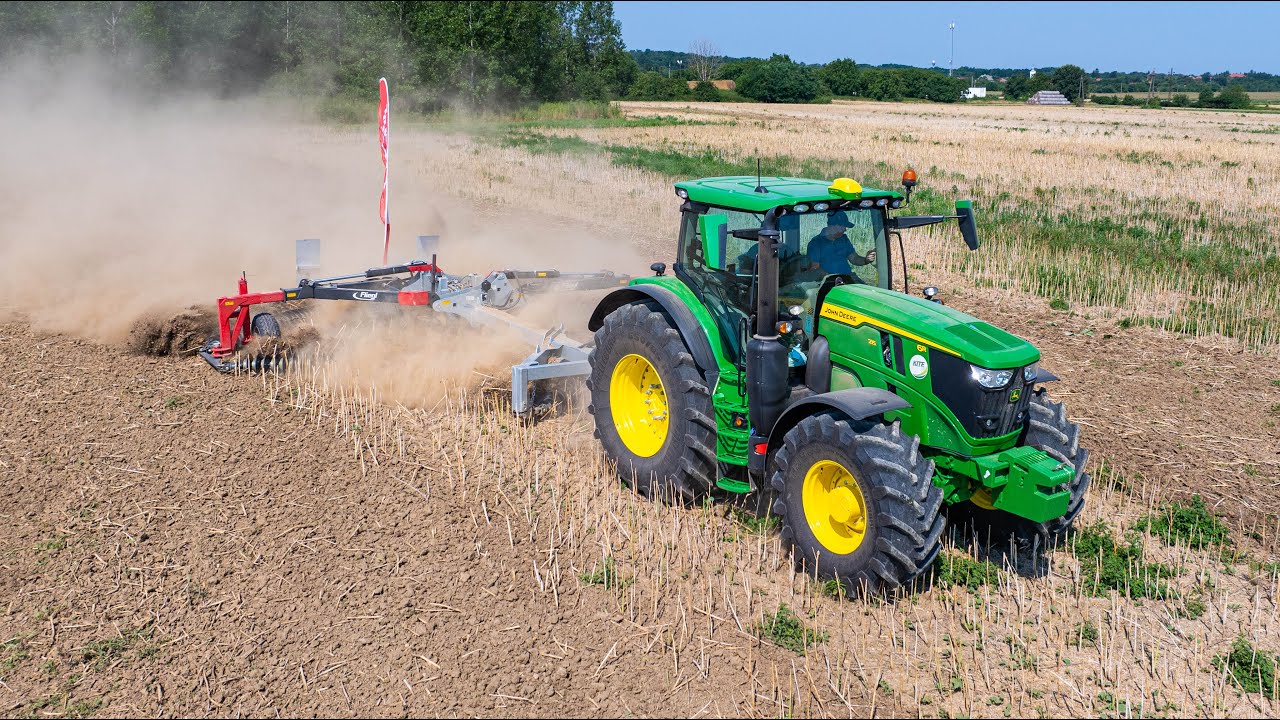 John Deere 6R 215 + Fliegl KSE 680 láncos-tárcsás borona | Ultrasekély tarlóhántás 2024