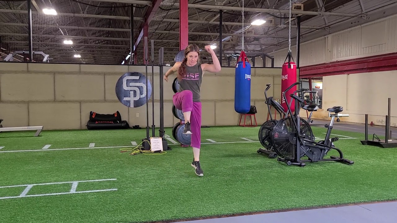 SPRINT BURPEE DROP. HI KNEE SKIP BURPEE DROP - 50 sec