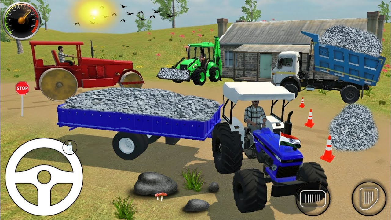 🔴Drive JCB and Uploading 🪨🏗Stone From Dumper🌋Truck in Game#truck #jcb#tractor#dumper#games 0139
