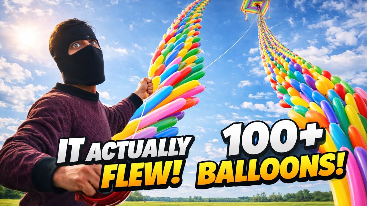 Can a kite fly with 100+ Louki balloons attached? 🎈🪁