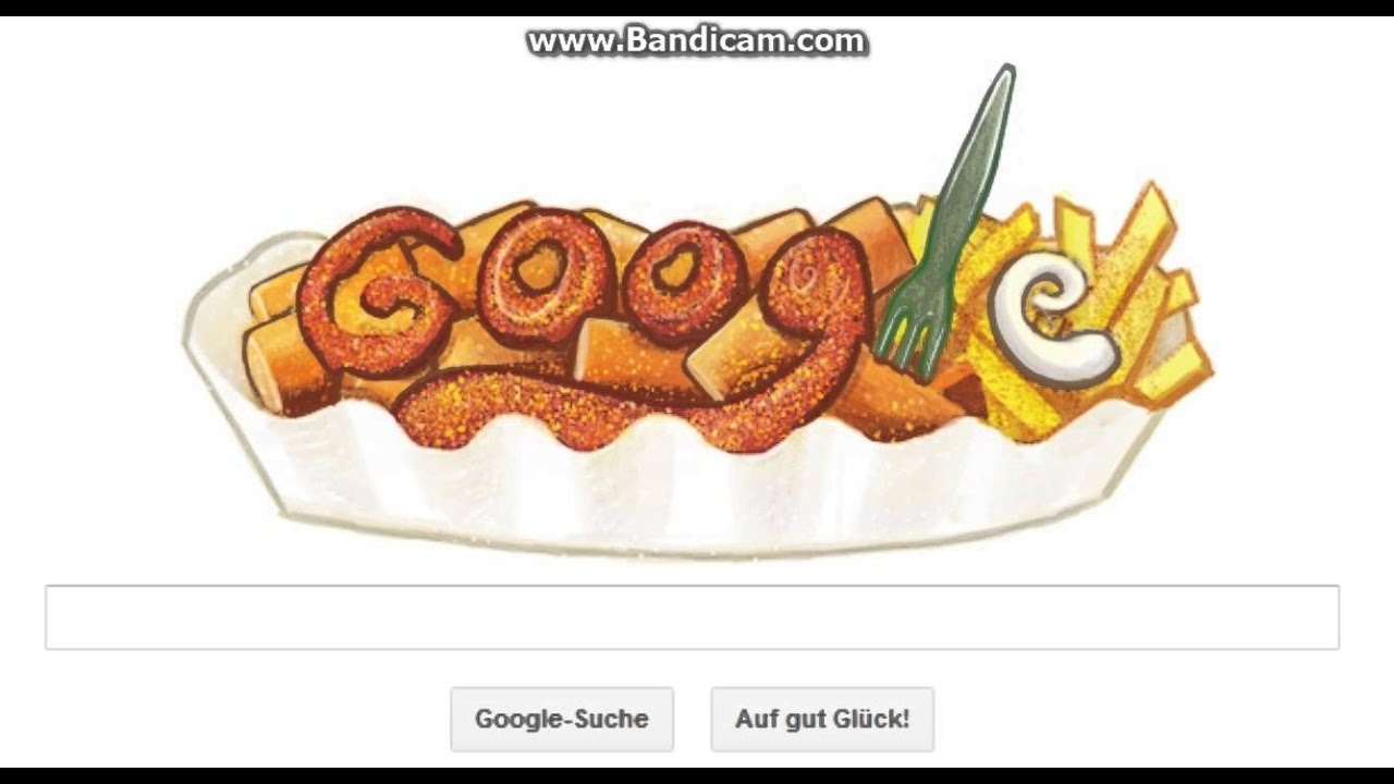 Google Doodle * Herta Heuwer Erfinderin der Curry Wurst * 100th Birthday