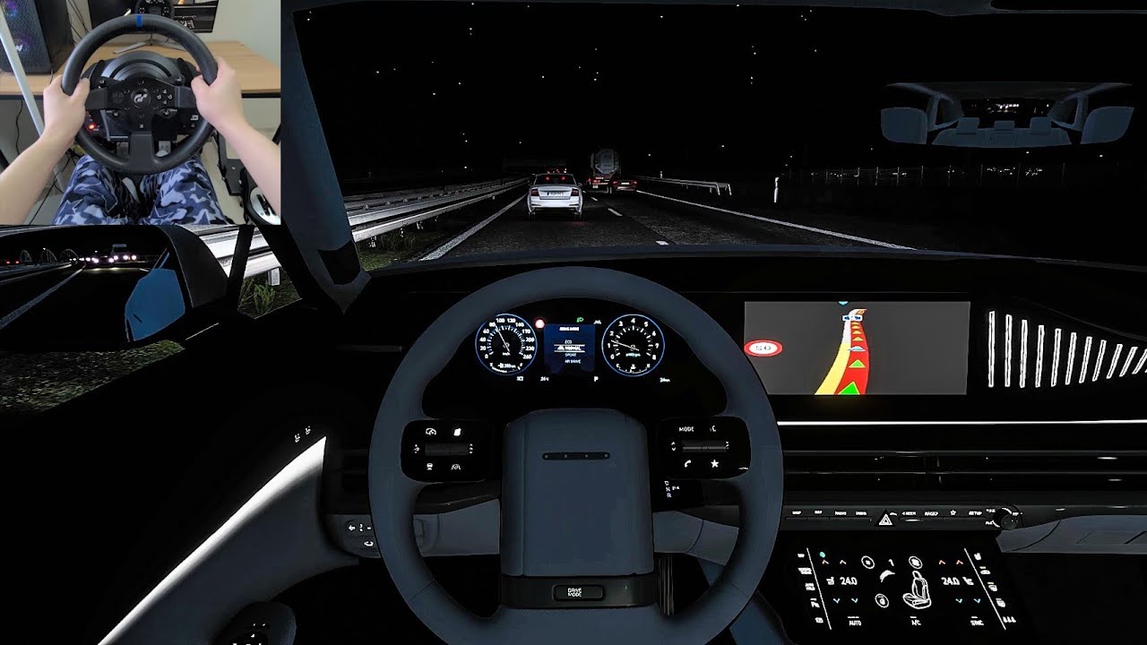 Euro Truck Simulator 2 - 2023 Hyundai Grandeur GN7 | Night Drive [Steering Wheel Gameplay]