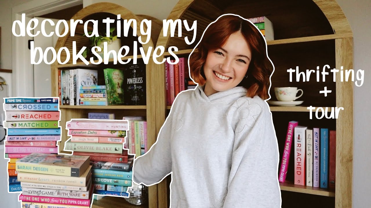 decorating my new bookshelves!📖🏠 (thrift vlog, organizing, scrolling pinterest)
