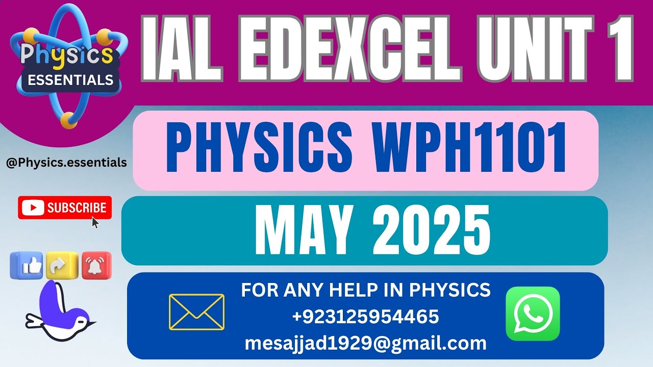 IAL EDEXCEL AS LEVEL PHYSICS - WPH11 01 May 2025 - Complete Walkthrough