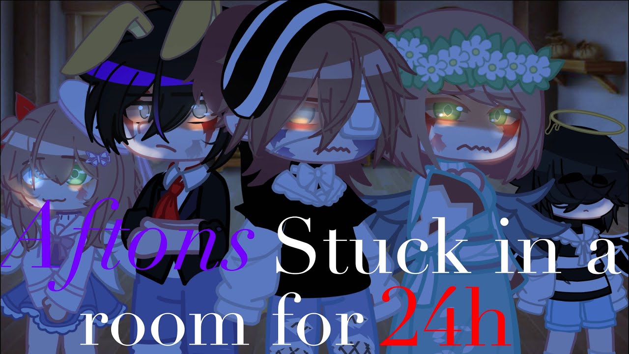 {} Aftons stuck in a room for 24h {} TW : jumpscare {} one of my AUs