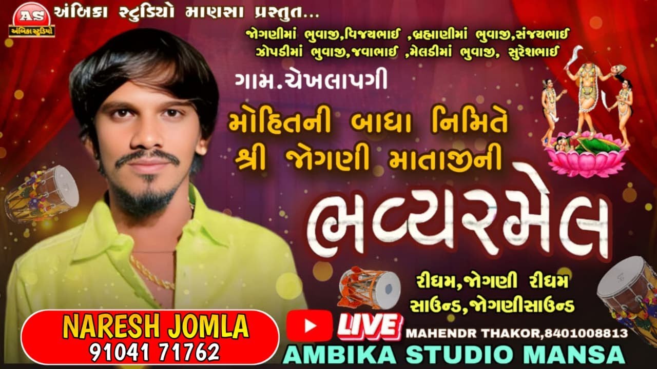 શ્રી જોગણી માતાજીની ભવ્ય રમેલ ll ચેખલાપગી ll Naresh Jamla ll Ambika Studio