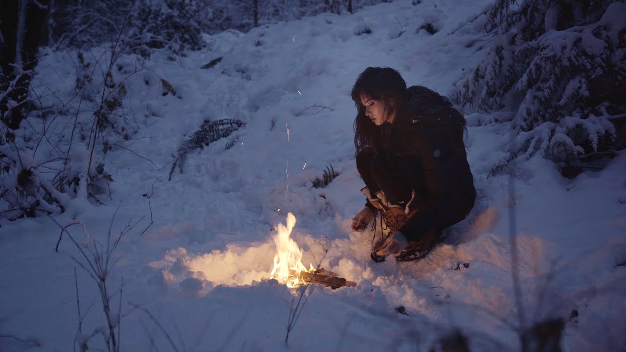 Adventure in the Snow | Asmr Forest Bonfire | Cooking Soup
