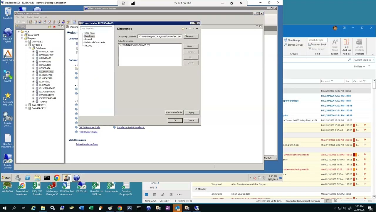 Create Read Only Copy to Access Elliott Database