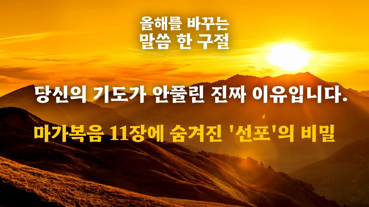 당신이 변하지 않는 진짜 이유, 의지가 아니라 '이 말씀' 붙들어 보세요.