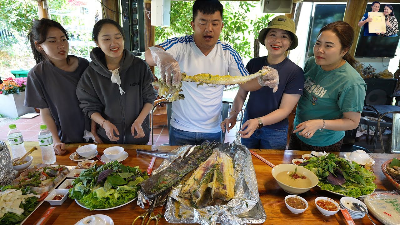 Ăn Cá Tầm Nướng Gà Hấp Muối Gà Nướng Siêu Ngon cùng A Hải Sapa TV Ái Mí Bếp Trên Bản ở Đà Lạt