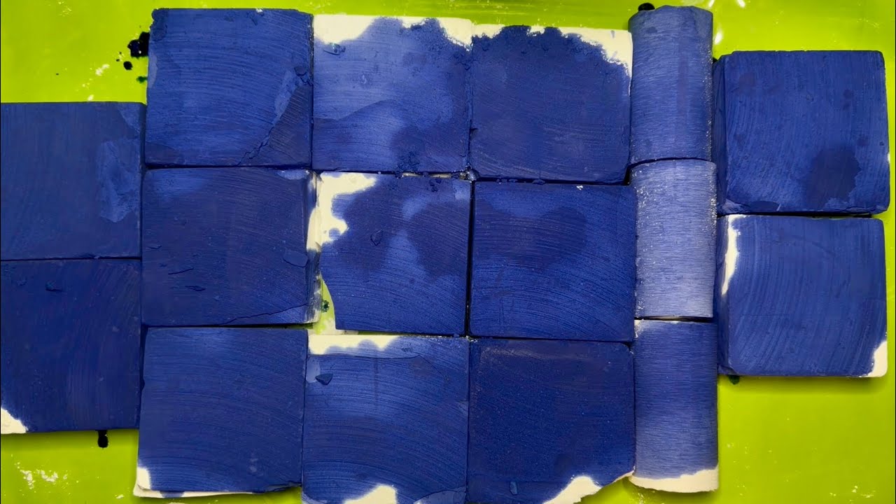 Fresh Chalk Dyed on The Spot with Indigo Dye |ASMR |GYMCHALK CRUSHING | SATISFYING |