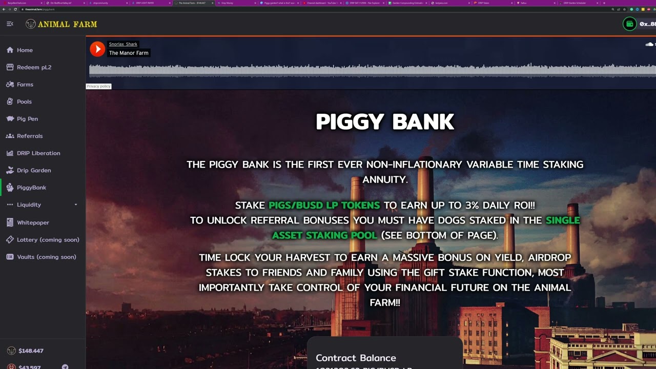 Piggy Bank Update - Forex Shark 3.15.22 on Animal Farm Telegram