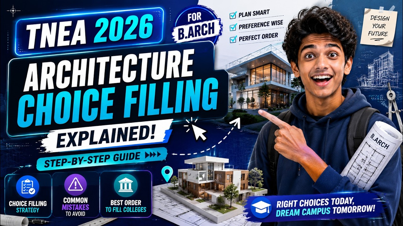 TNEA 2026 B.Arch Choice Filling Guide 🏛️ Step-by-Step Process | NATA & College Order