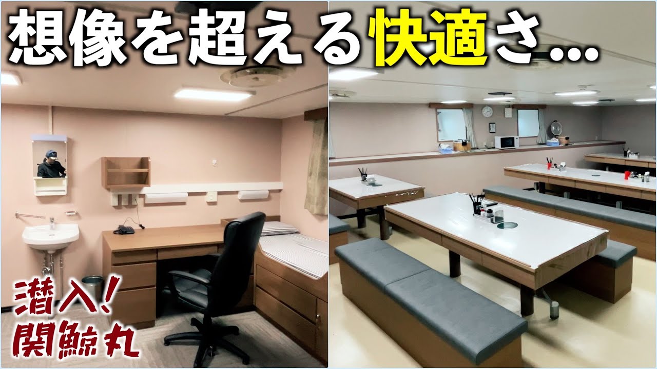 捕鯨母船関鯨丸の船員室・食堂・ドローンデッキ他、船内設備をディープに独占撮影！鯨獲りの最前線に興味津々です🐋