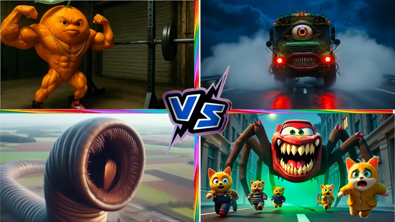 Udin Din Din Dun vs School Bus Monster vs McQueen vs Erosion Worm  Tiles Hop