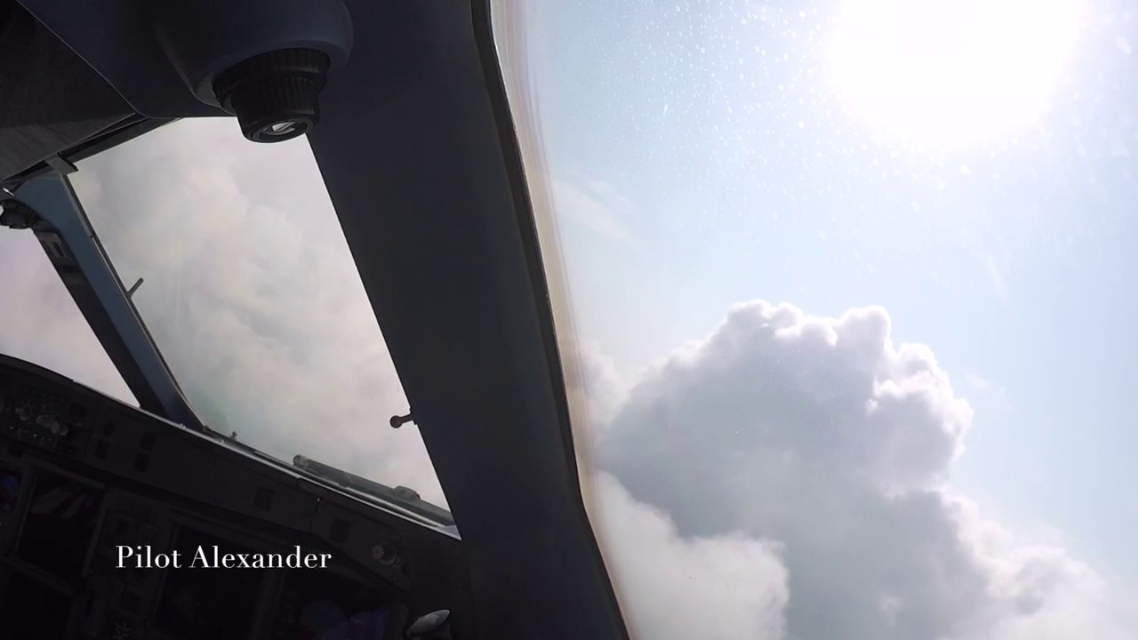 Airbus 330-300 Through the clouds above the Maldives