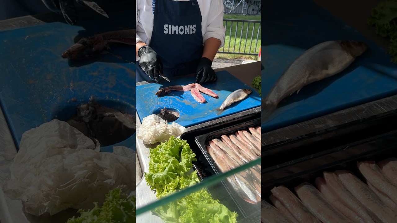 🐟 Dutch Herring Cleaning | Fresh Hollandse Nieuwe Tradition 🇳🇱 | Street Food Skills