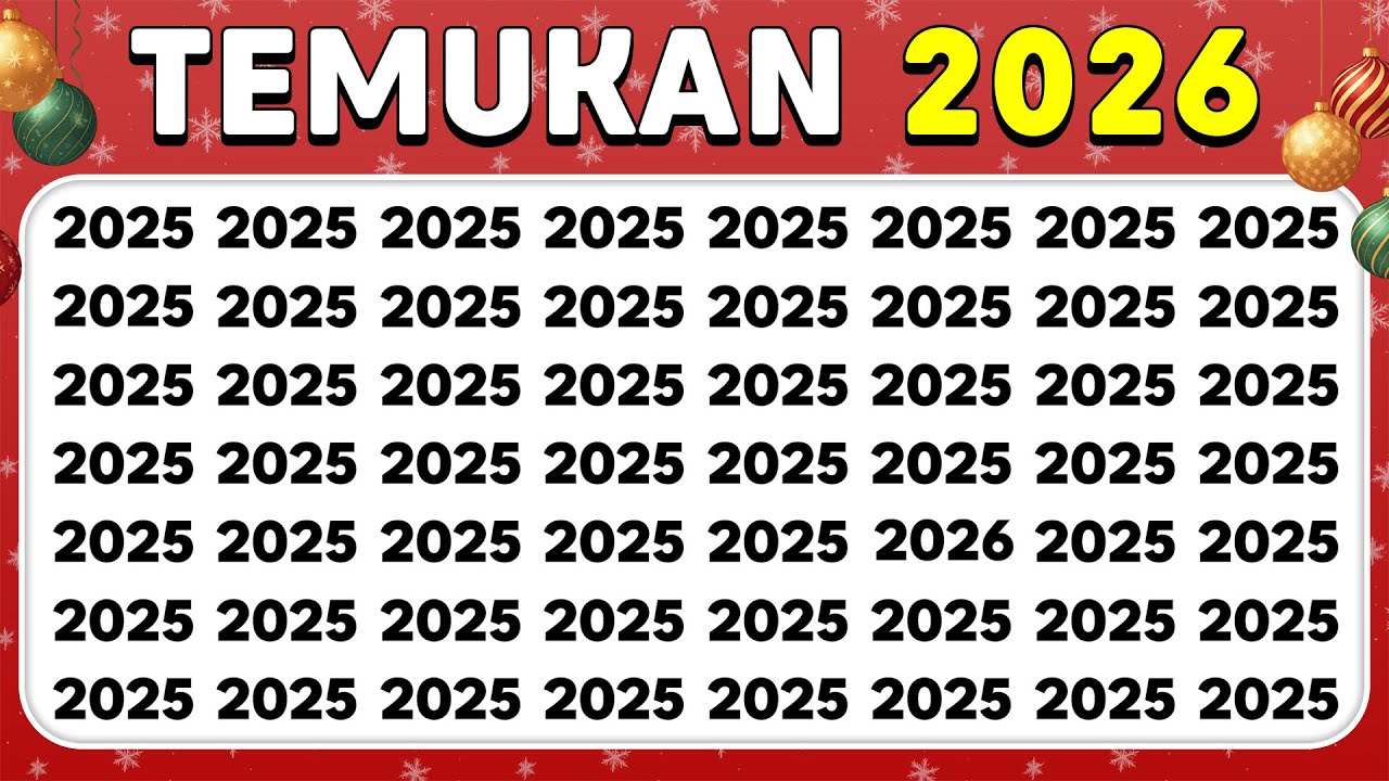 Temukan Emoji Yang Beda - 🥳 | Edisi Tahun Baru 2026 🎄 | Level Mudah, Sedang, Sulit 🧠 | Kuis Lebah